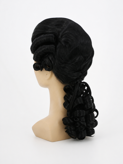 Black Colonial-Style Carnival Wig