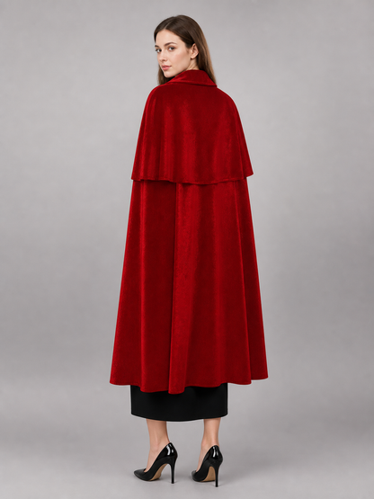 Long Red Medieval Carnival Cloak
