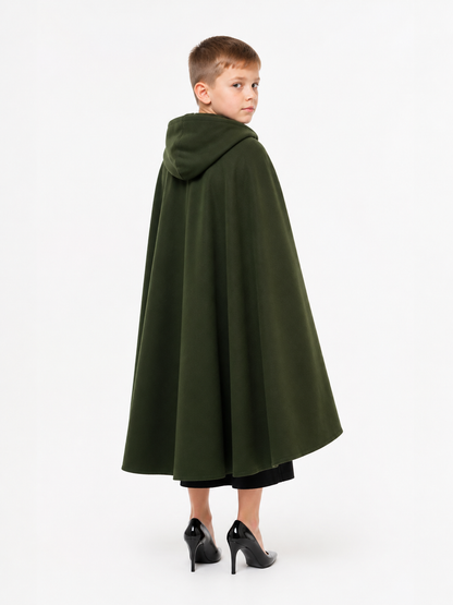 Green Hooded Costume Cloak, XL back view