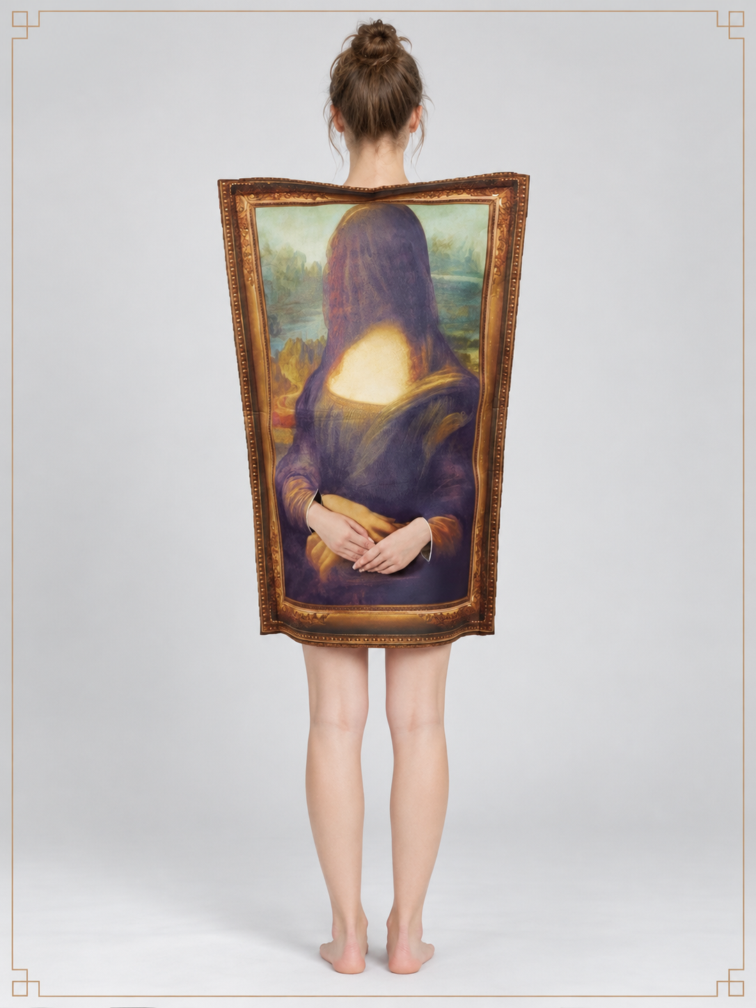 Carnival Costume Painting with Gold Frame and Portrait