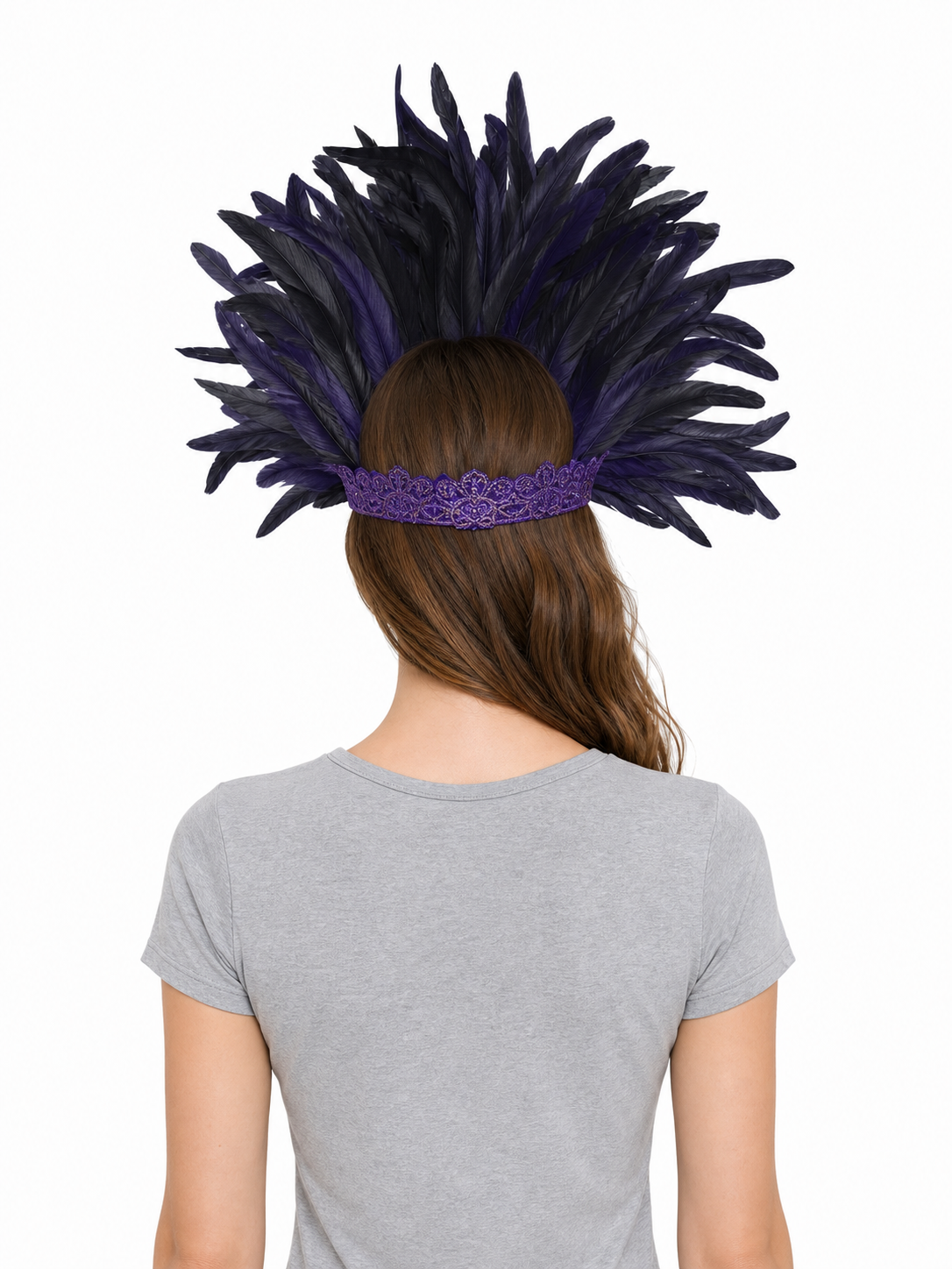 Carnival Feather Headpiece with Mask