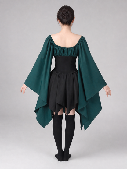 Witch Costume with Corset, Mask, Necklace, and Stockings