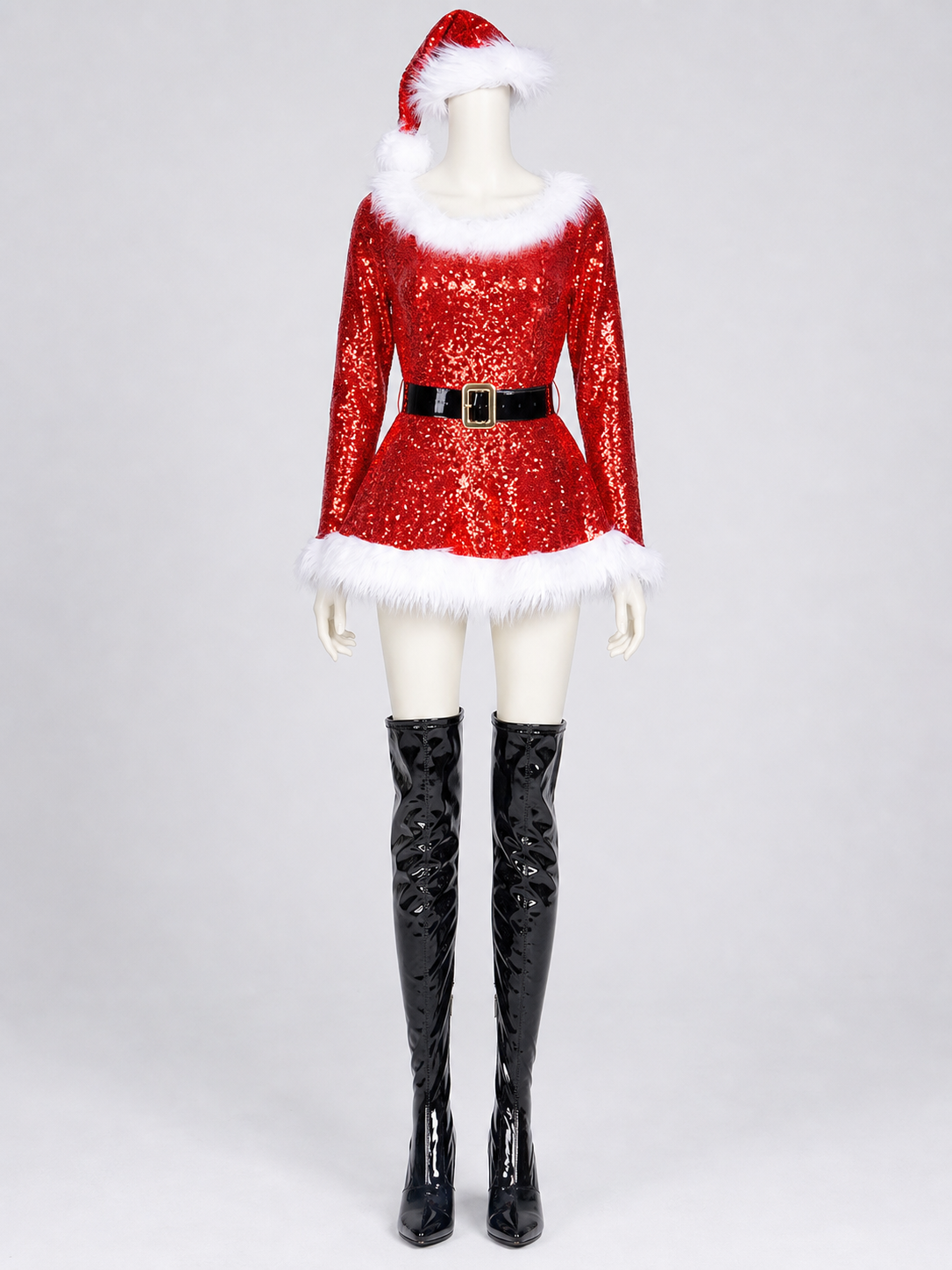 Santa Costume with Sequins and Belt