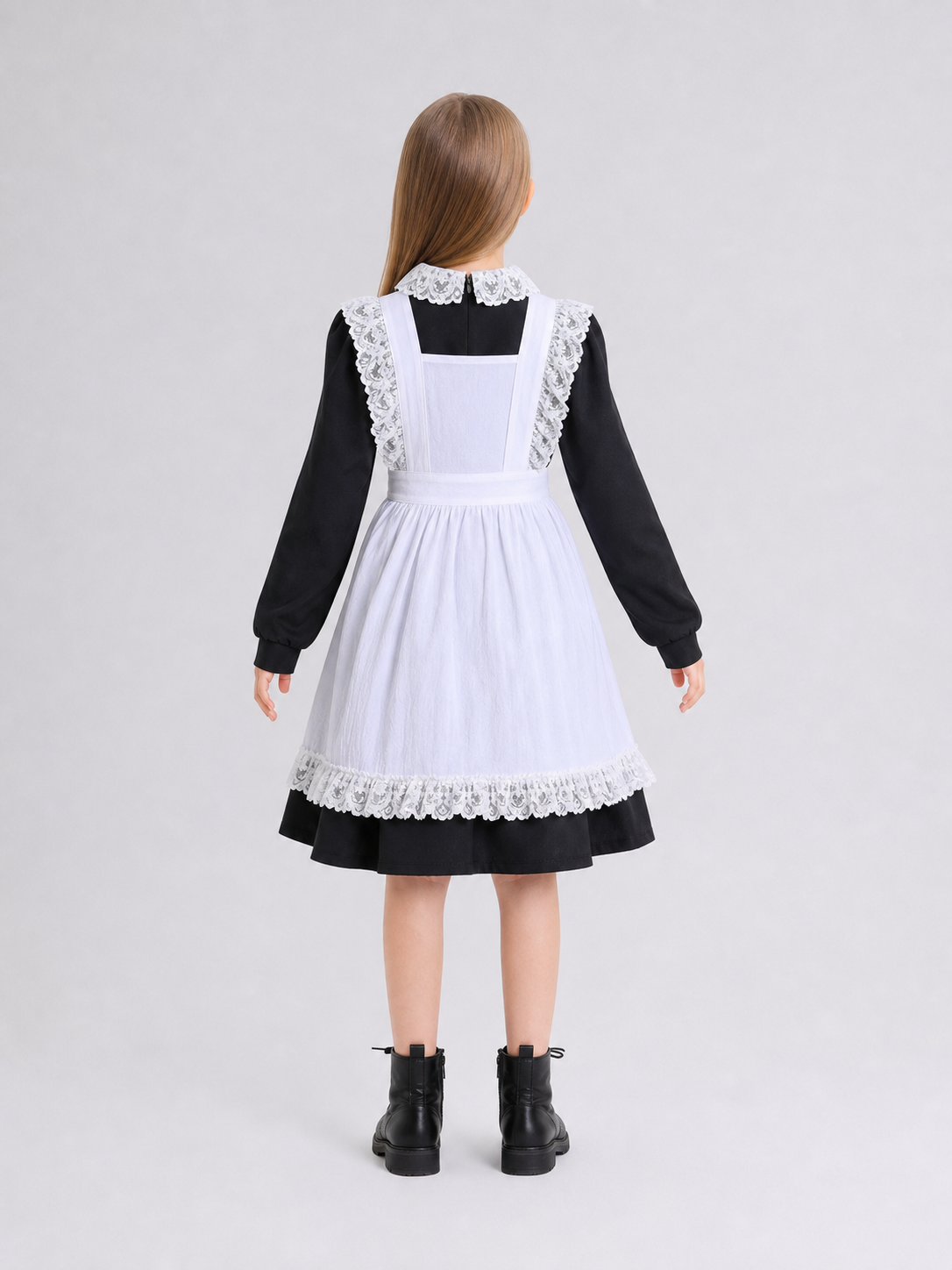 Black and White Maid Costume with Apron
