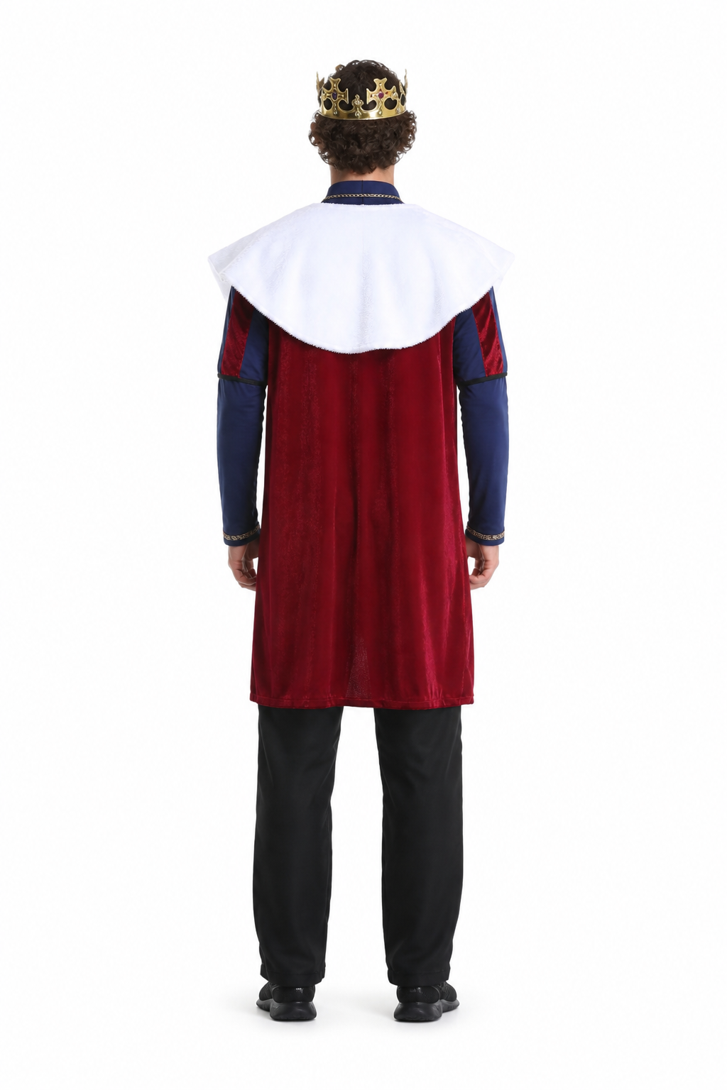 Carnival Costume with Red Dress and Gold Trim back view
