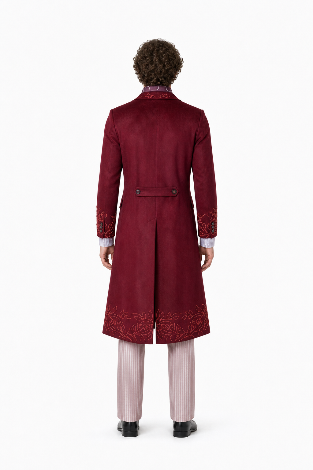 Willy Wonka Cosplay Costume with Coat and Vest back view