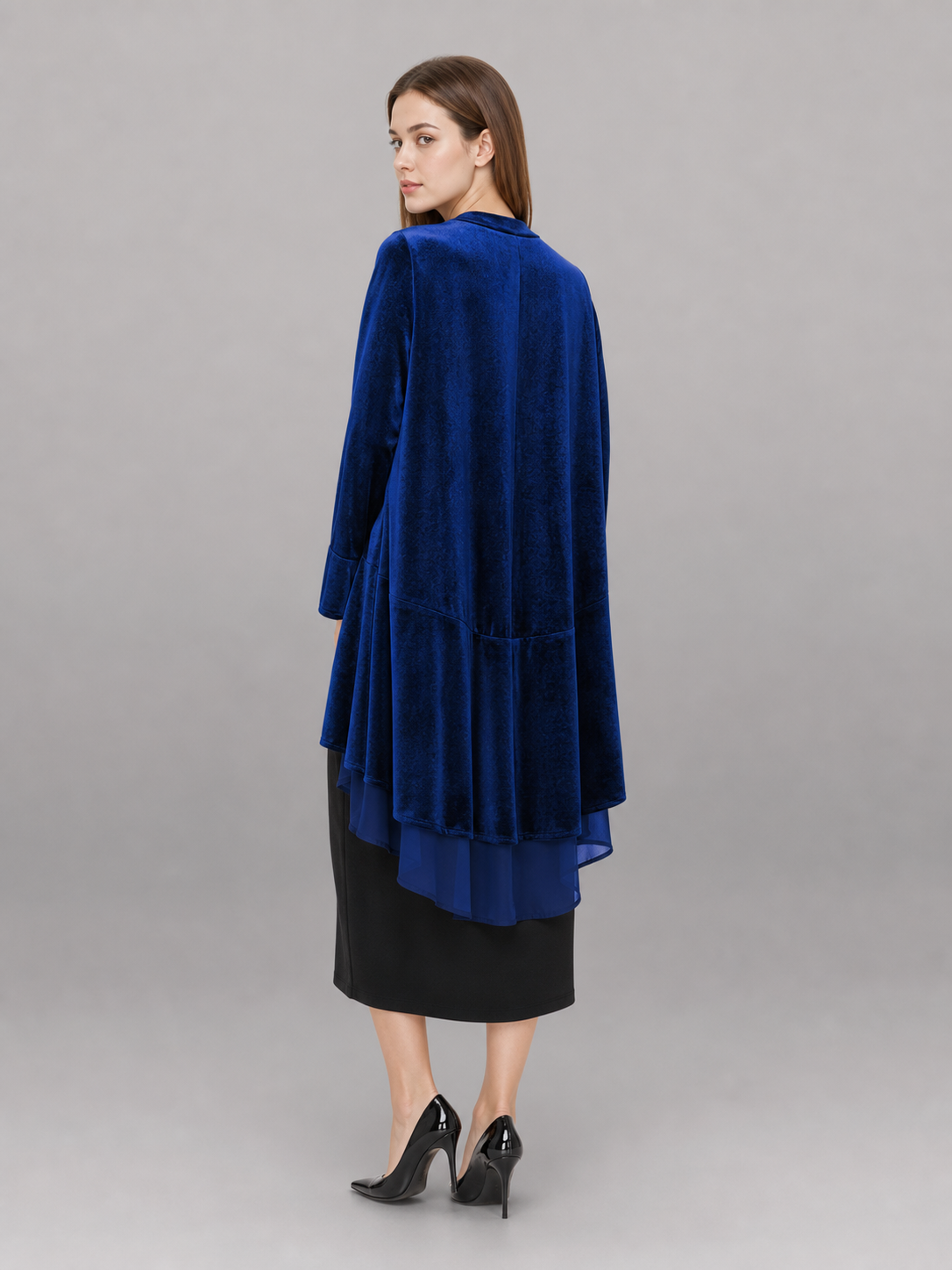 Long Dark Navy Carnival Stage Cloak
