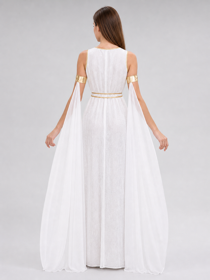 Greek-Style Dress with Gold Accents