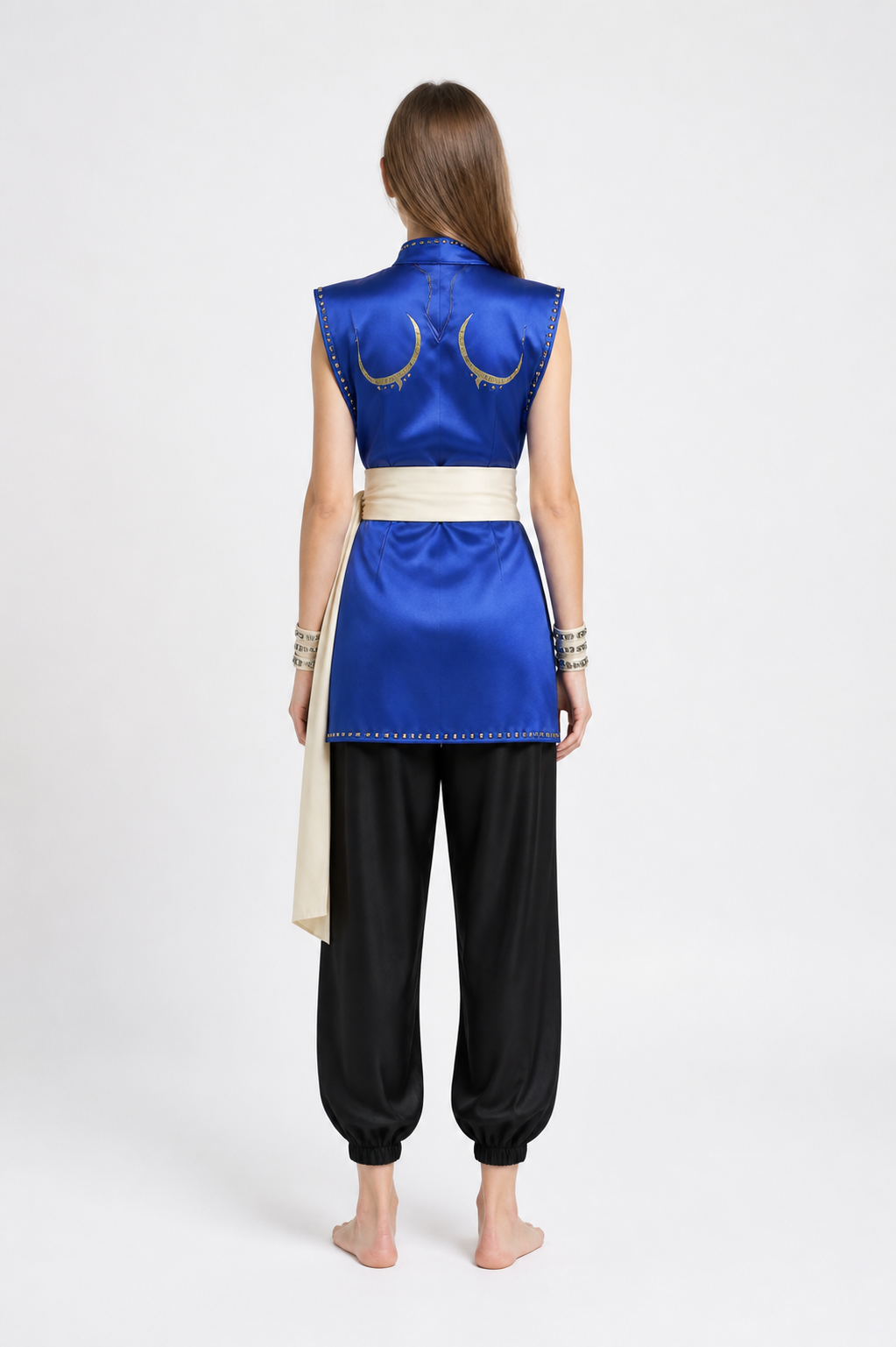 Chun-Li Cosplay Costume, Accessory Set back view