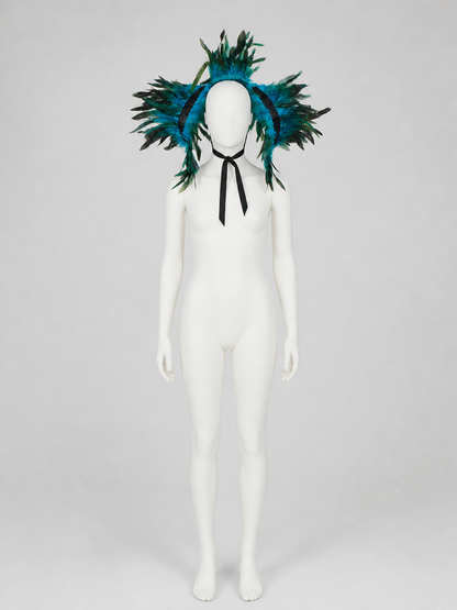 Feathered Carnival Headband for Halloween back view