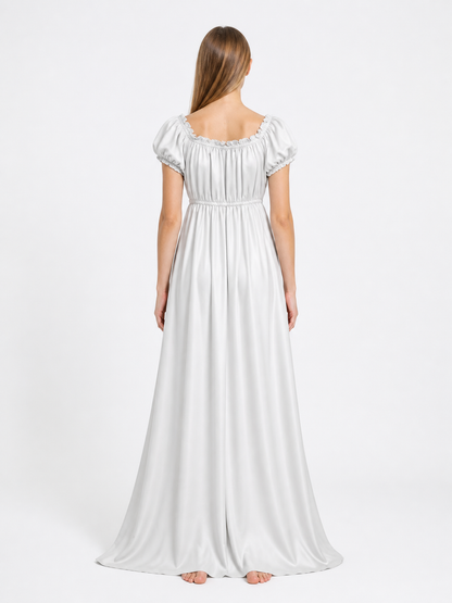 Long White Ball Gown for Cosplay back view