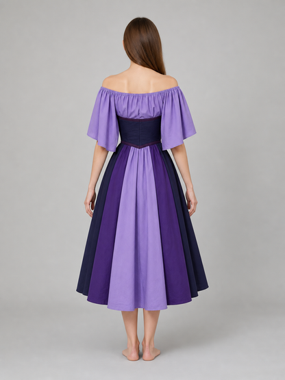 Fantasy Dress with Corset Lacing and Ruffles