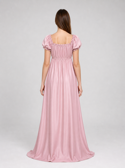 Pink Bridgerton dress for a ball and cosplay