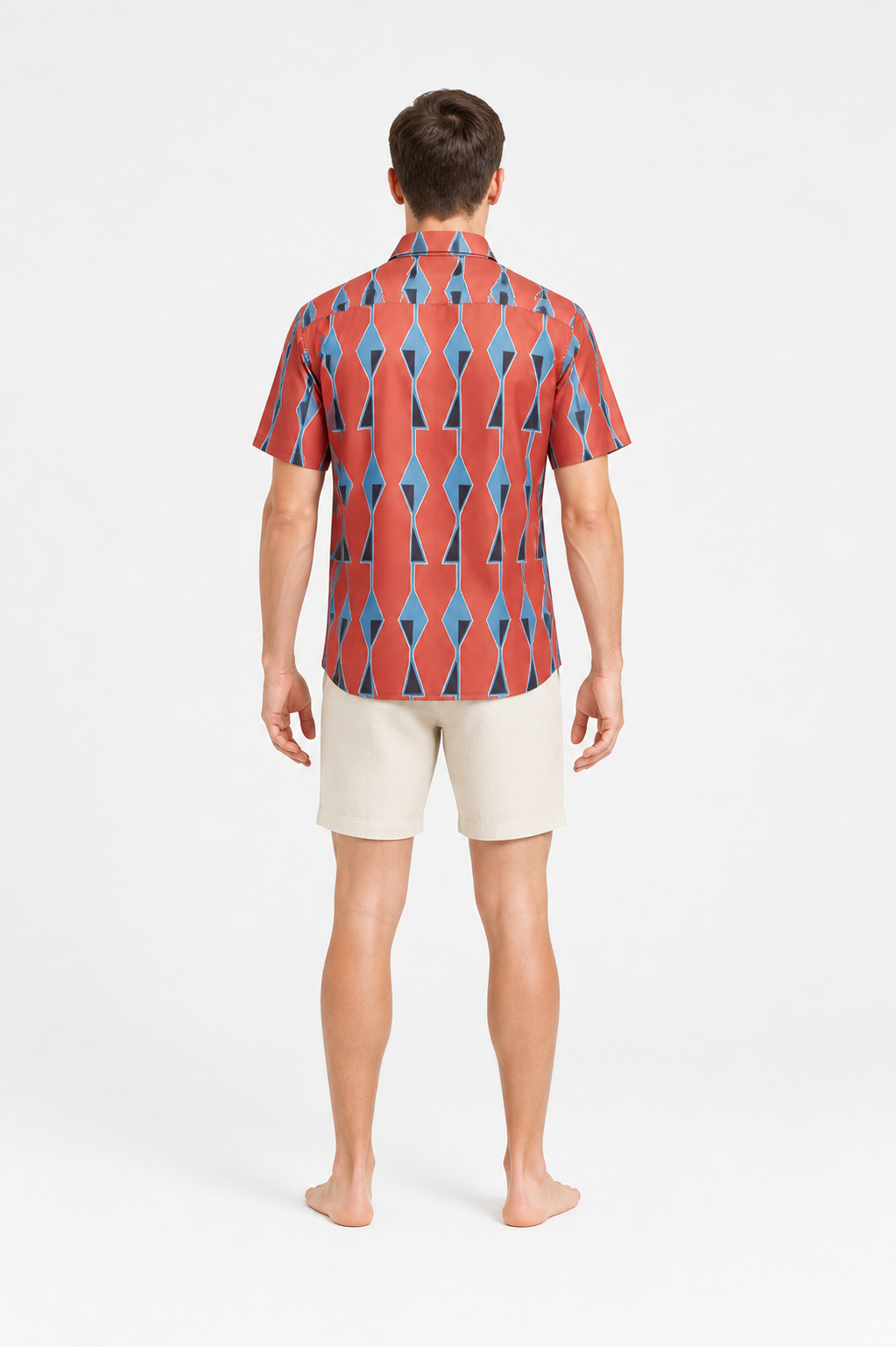 Short-Sleeve Shirt with Geometric Pattern back view