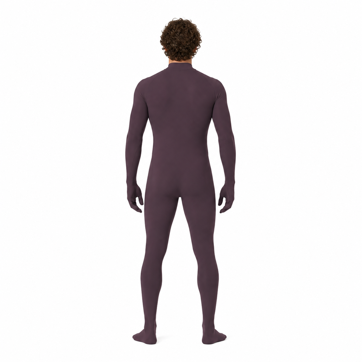 Dark Burgundy Jumpsuit with Gloves and Socks back view