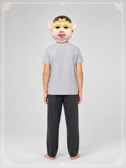 Carnival Pig Head Mask with Ears and Snout back view