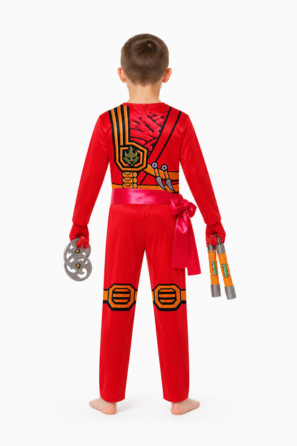 Ninja Cosplay Costume with Mask and Accessories back view