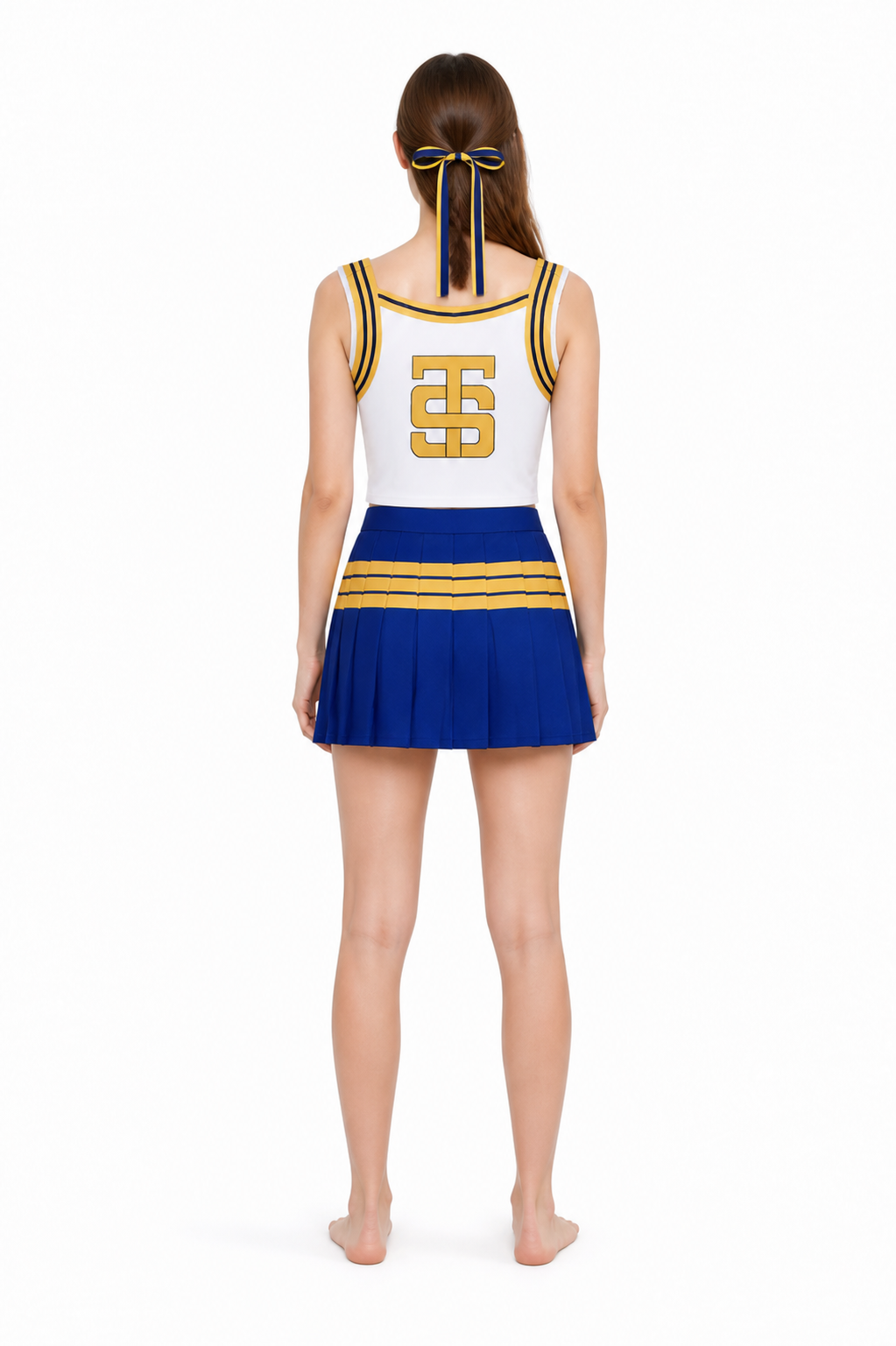 Cheerleading Costume with Pleated Skirt back view