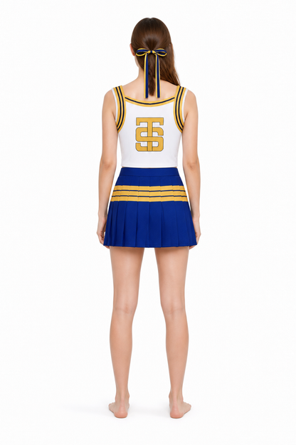 Cheerleading Costume with Pleated Skirt back view