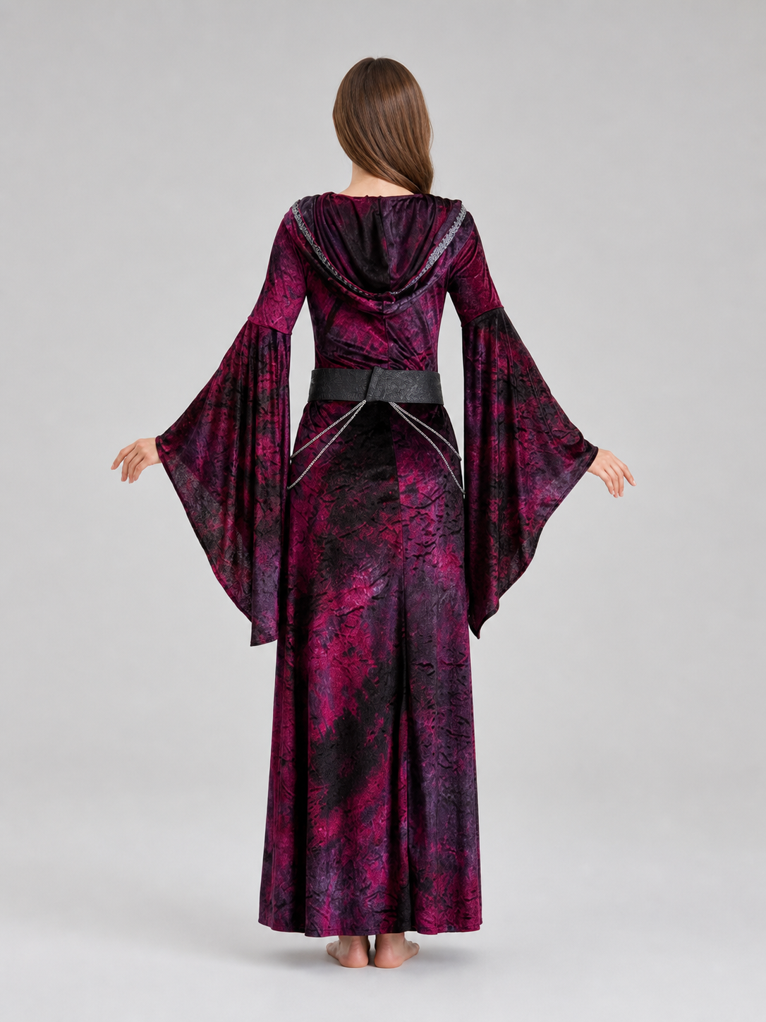Gothic-Style Hooded Costume Dress