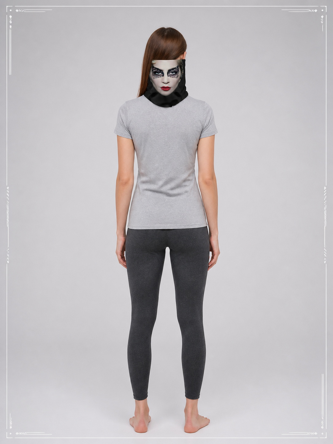 Carnival Mask with a Printed Face for Halloween and Cosplay