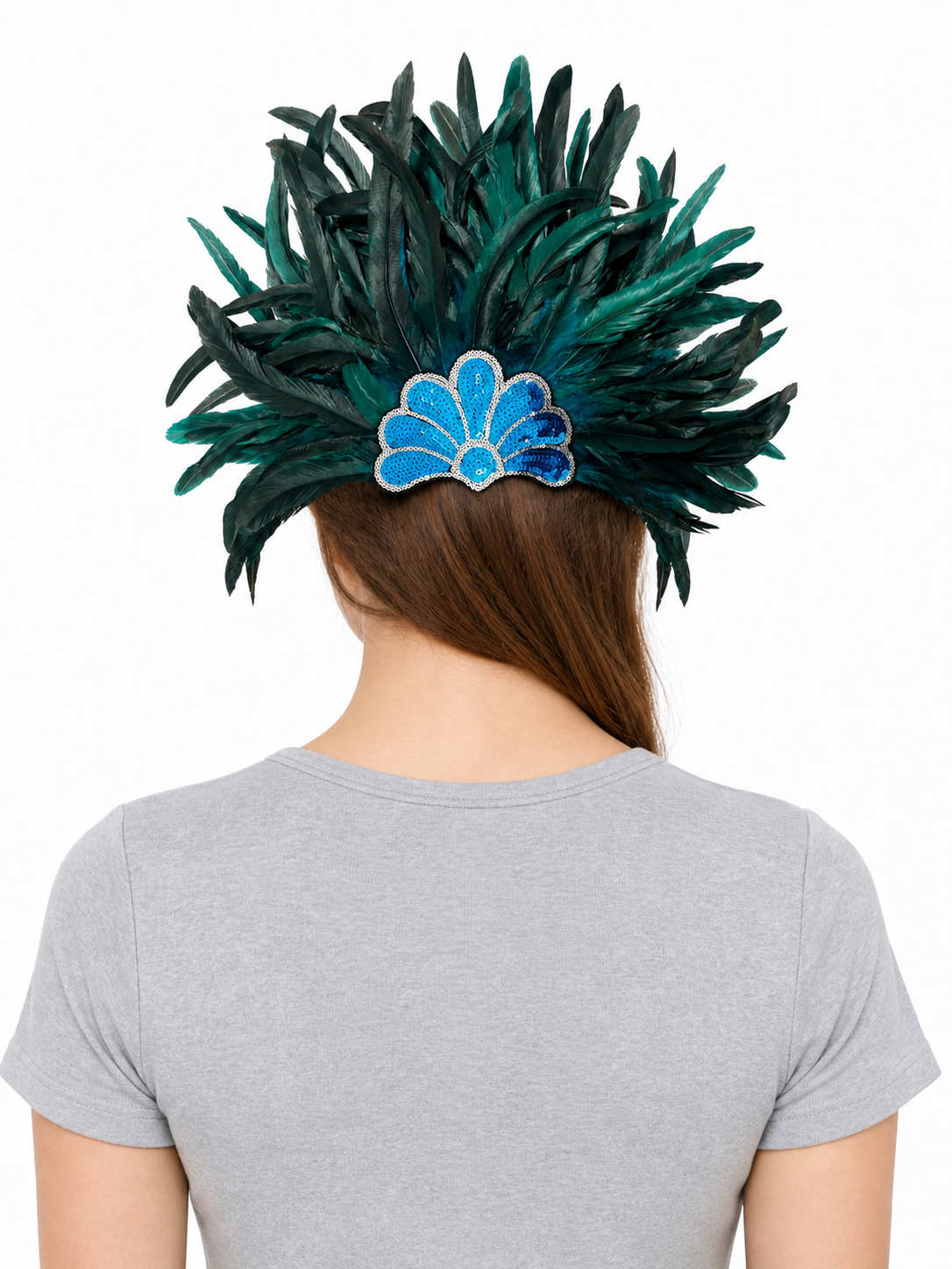 Carnival Headpiece with Blue Feathers