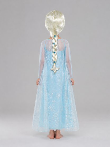 Platinum Carnival Wig with Braid for Halloween back view