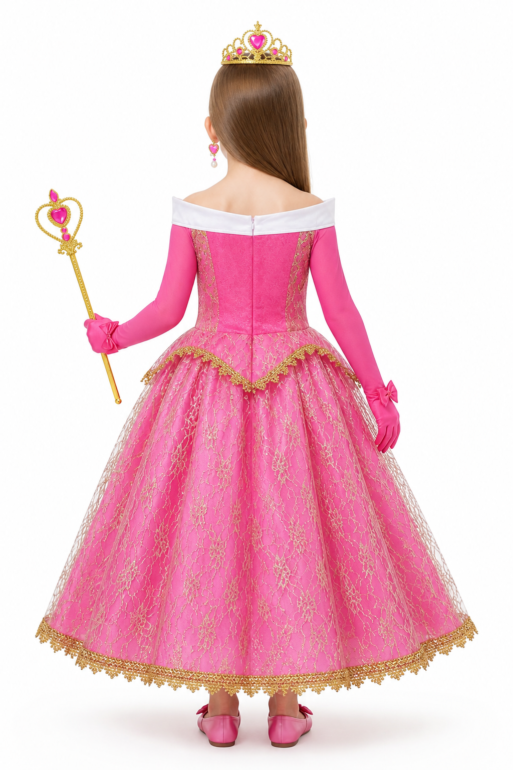 Princess Costume with Dress and Accessories for Halloween back view