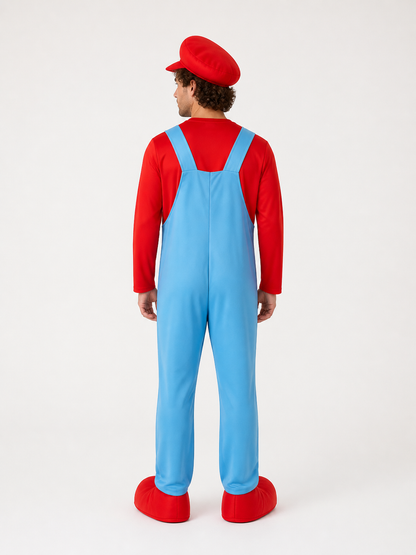 Mario Mascot Costume with Oversized Head for Performances