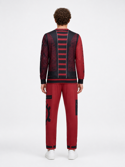 Victor Cosplay Costume, Long-Sleeve Top and Pants back view