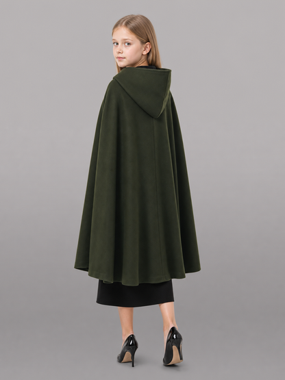 Green Medieval Hooded Carnival Cloak
