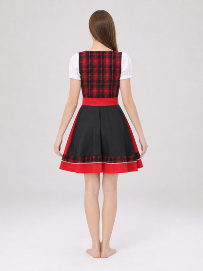 Plaid Oktoberfest-style costume dress