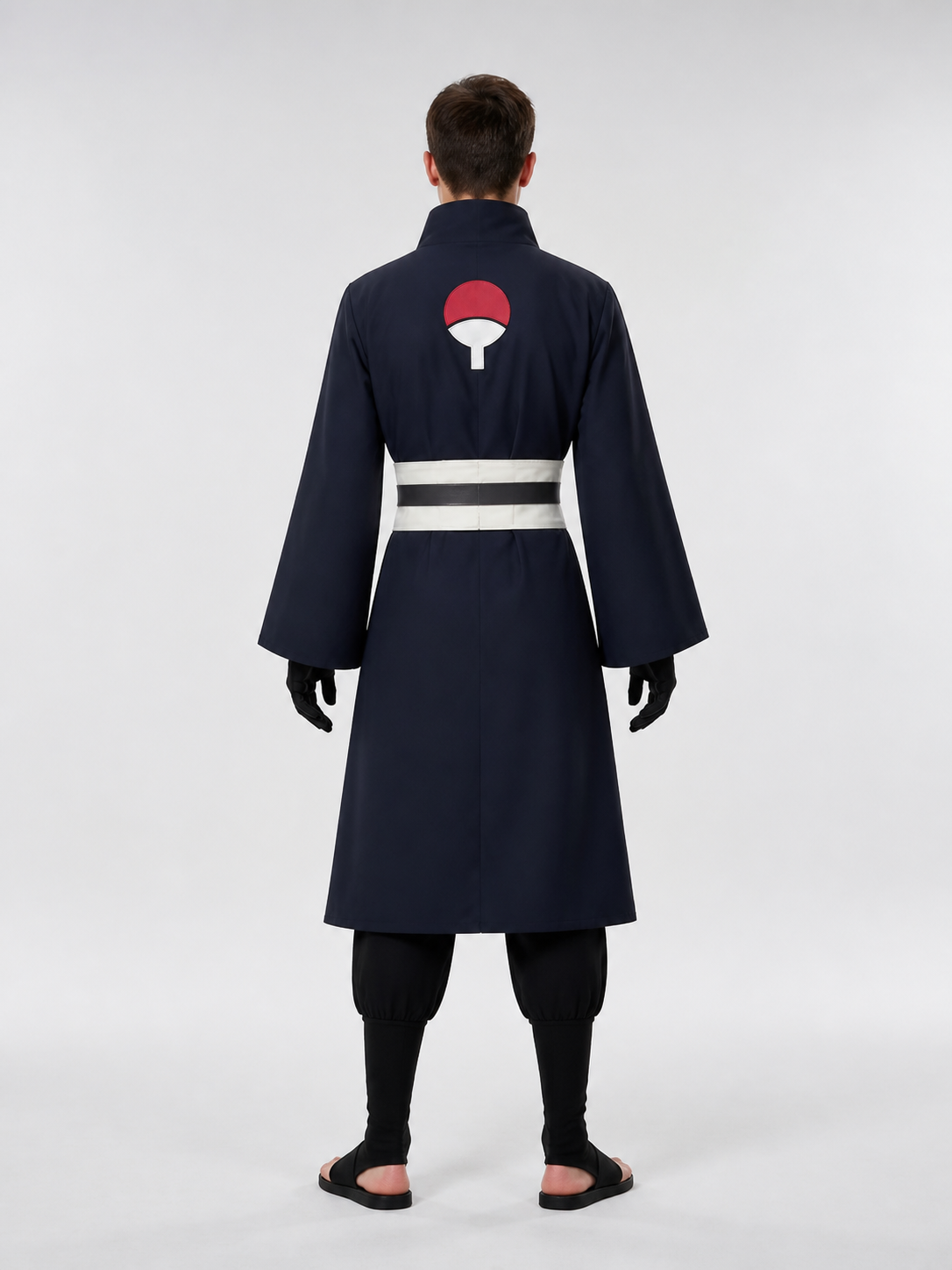 Obito Uchiha Cosplay Costume with White Belt back view