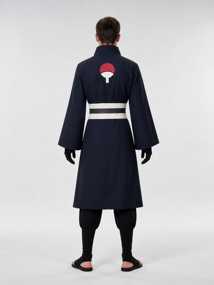Obito Uchiha Cosplay Costume with White Belt back view