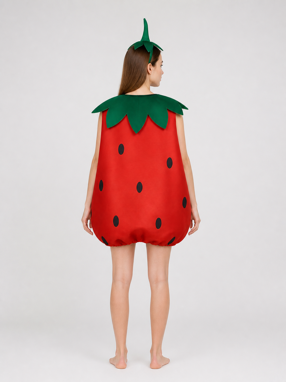 Strawberry Carnival Costume Set with Headwear back view