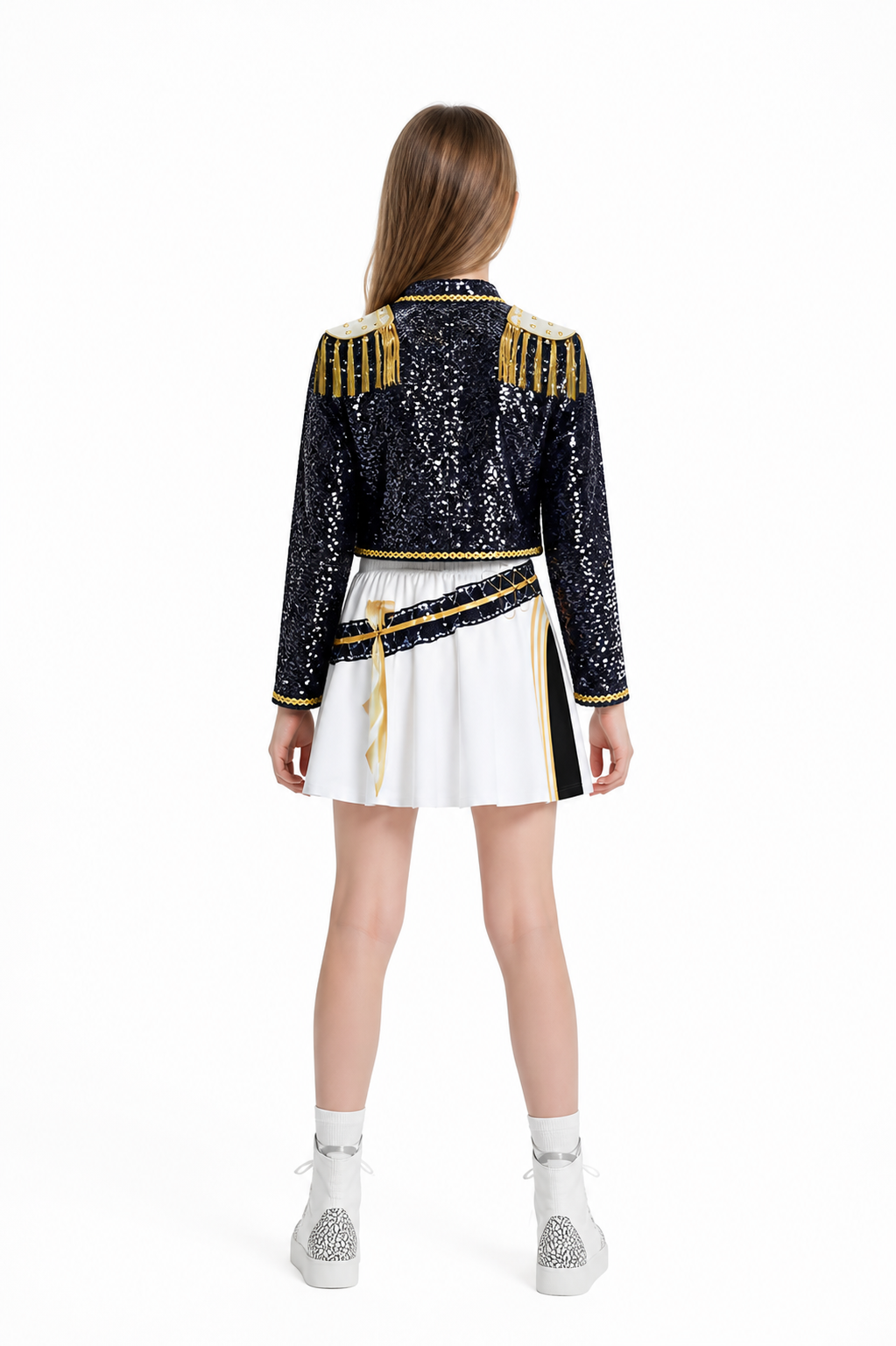 Stage Costume: Top, Jacket, and Skirt with Sequins back view
