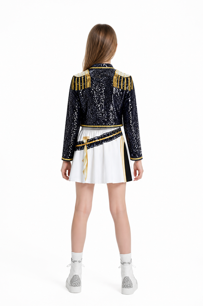 Stage Costume: Top, Jacket, and Skirt with Sequins back view