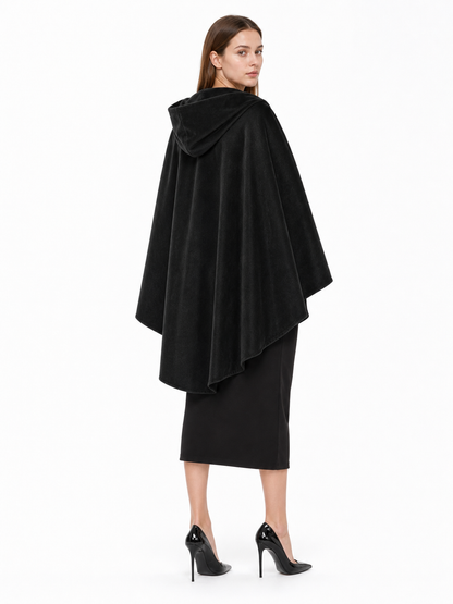 Black Medieval Carnival Cloak with Hood