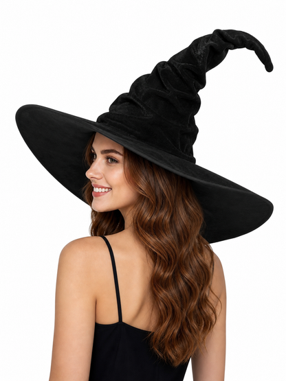Halloween Witch Costume Hat with Wide Brim