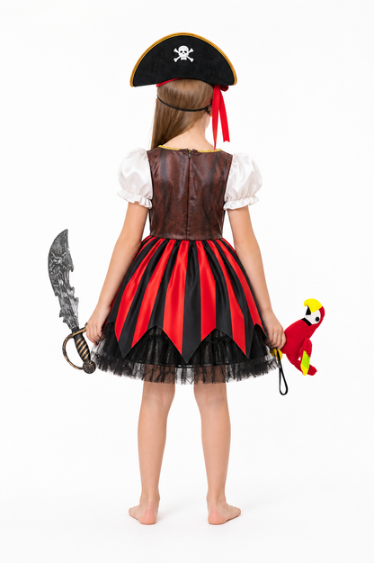 Pirate Costume with Dress and Accessories back view