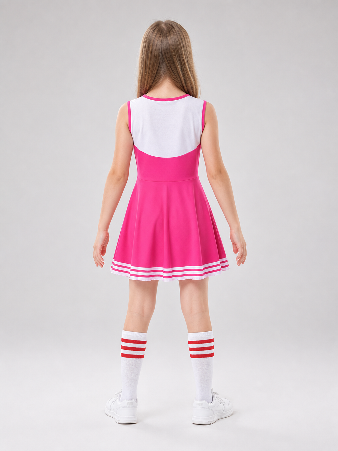 Cheerleading Costume with Pom-Poms, Socks, and Dress