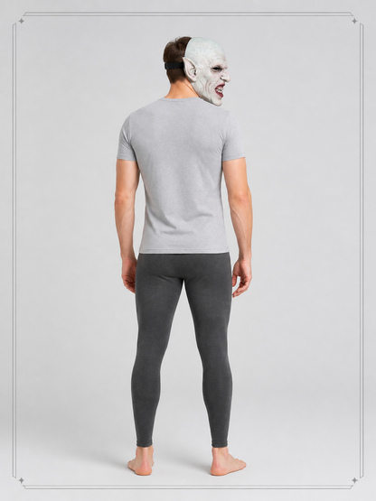Gray and White Vampire Carnival Mask for Halloween back view