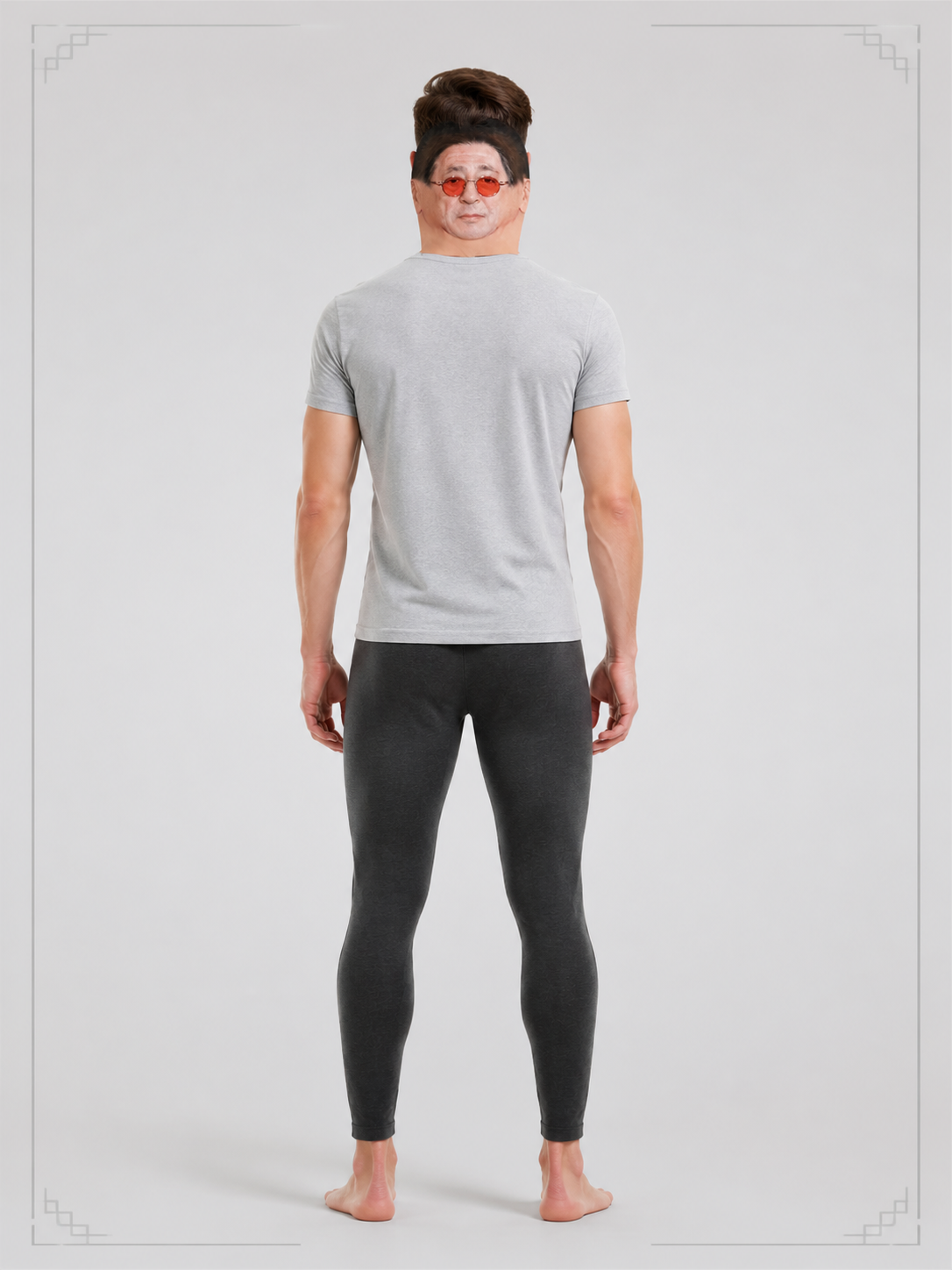 Halloween Mask with Red Glasses and Black Hair