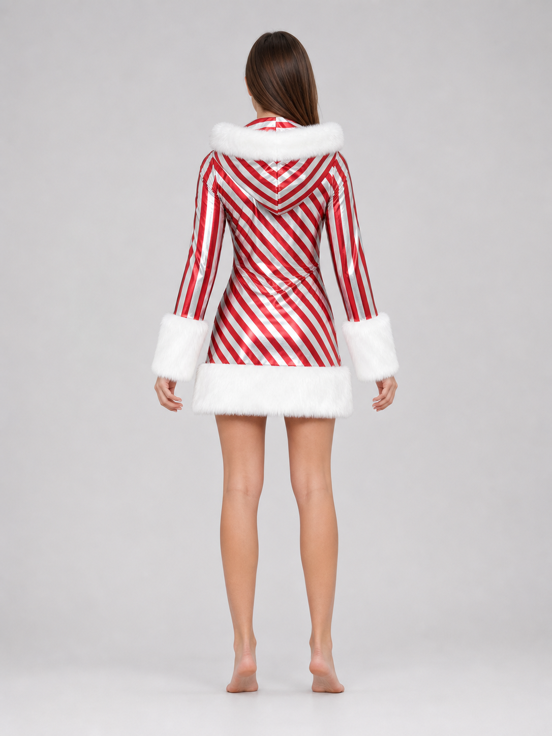 Holiday costume dress with a hood and belt