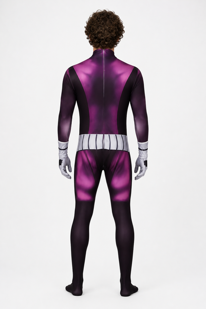 Teen Titans Cosplay Costume with Mask and Muscle Definition back view