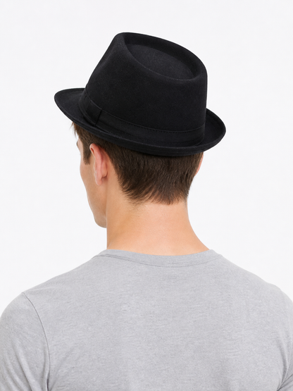 Carnival Fedora Hat with Ribbon and Wide Brim
