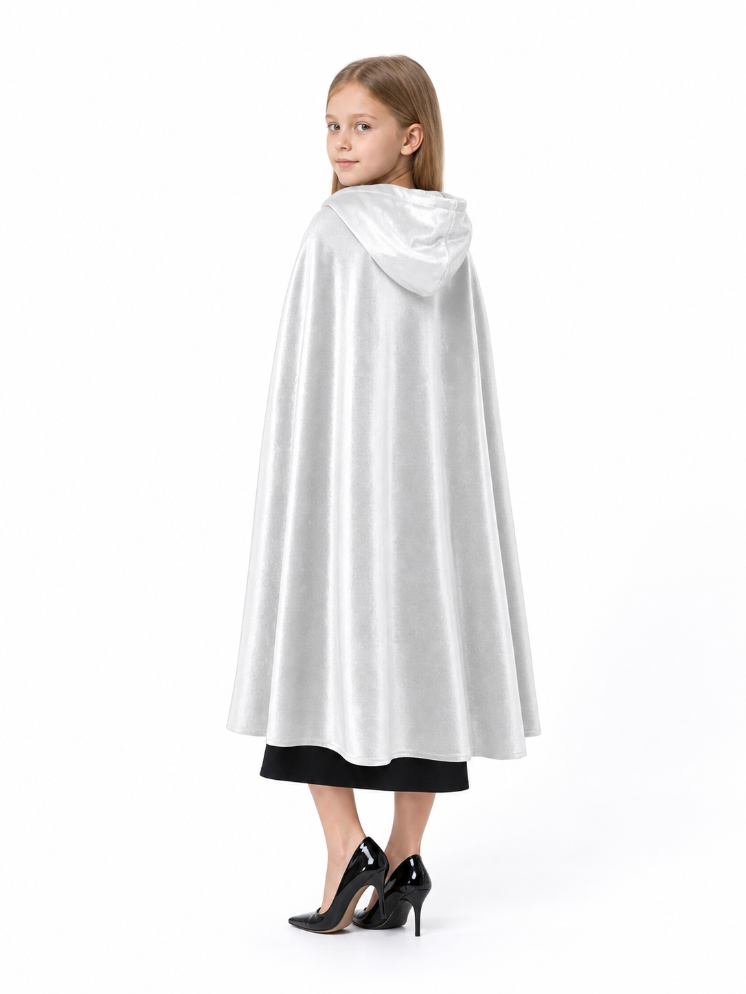 White Hooded Costume Cloak