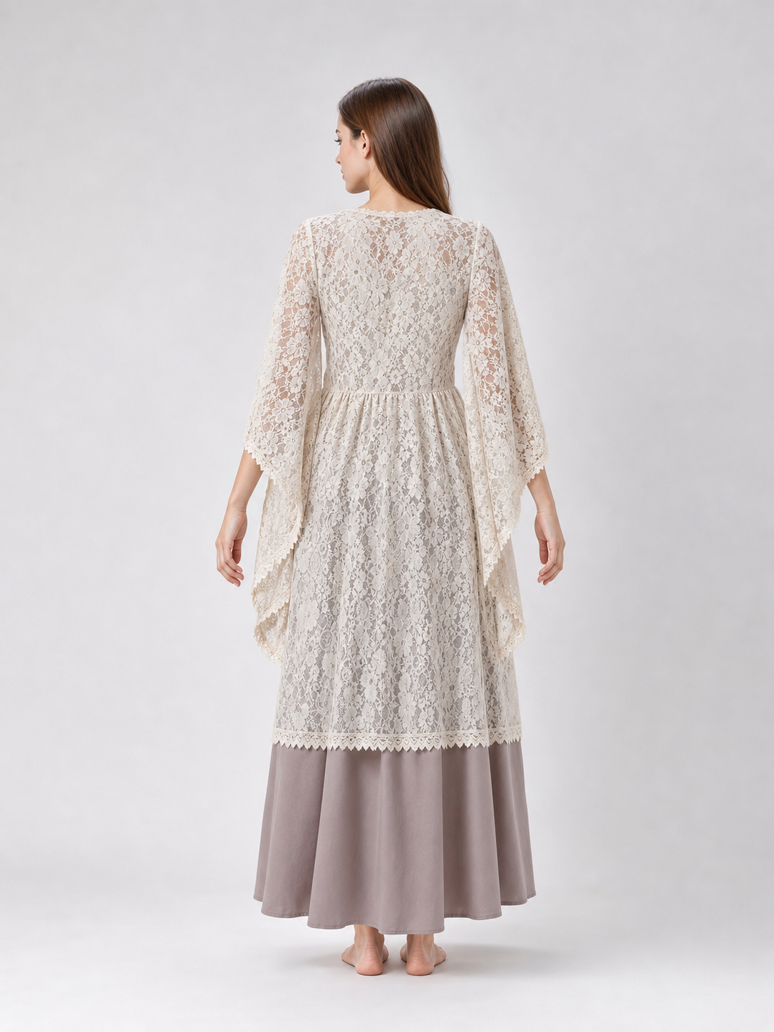 Retro Dress with Lace Head Covering