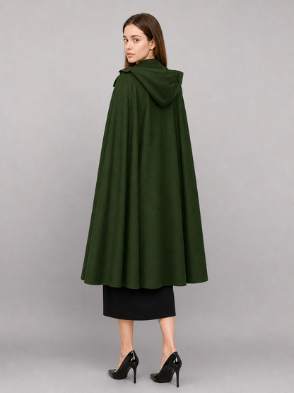 Dark Olive Carnival Cloak with Hood