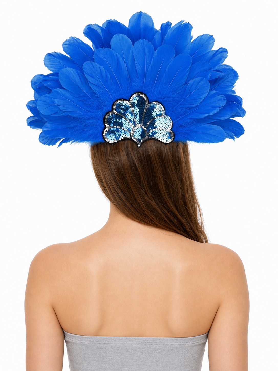 Carnival Headpiece with Blue Feathers
